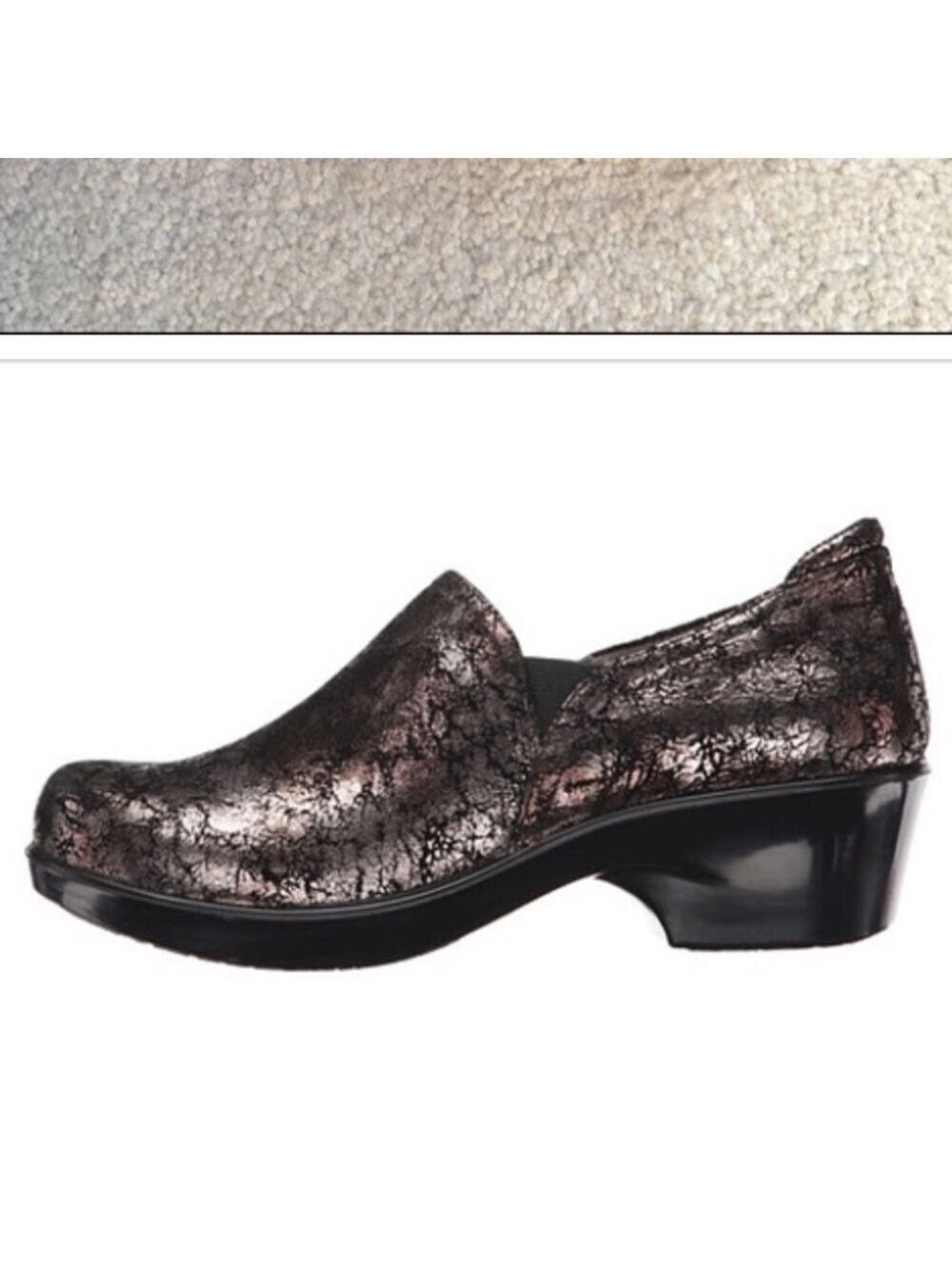 Naturalizer @Work Leather Metallic Ortholite Comfort Clogs Freeda Size 8.5M